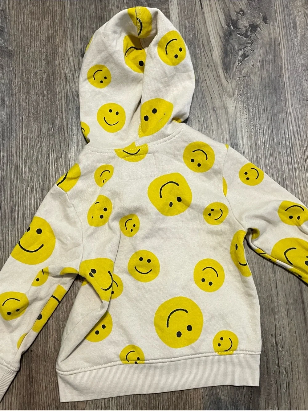 Old Navy Cream Hoodie with Yellow Smiley Faces - Kids